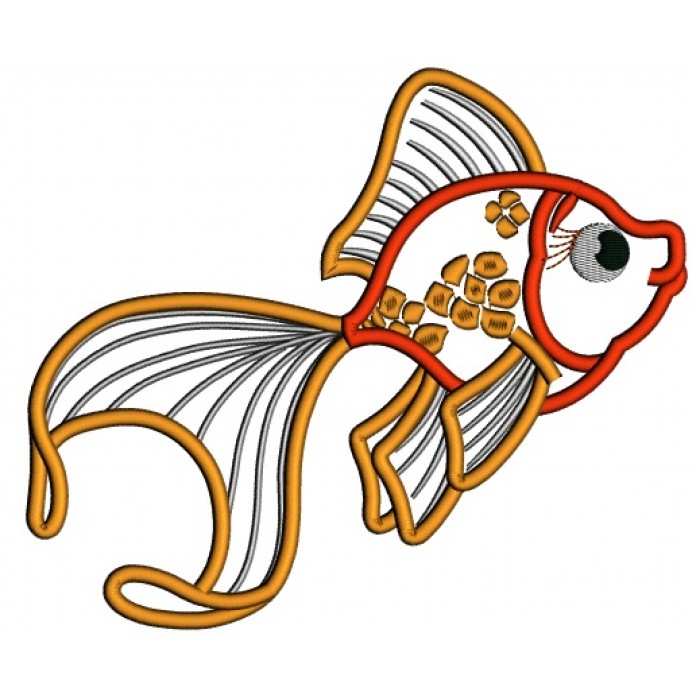 Goldfish Applique Machine Embroidery Design Digitized Pattern